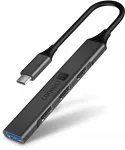 Connect IT USB-C jaotur, 1x USB-A 3.0, 3x USB-A 2.0, v&auml;ljas, antratsiithall