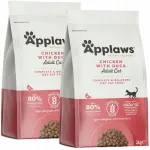 Kuivtoit kassidele Applaws Adult kanaga ja kalkunilihaga, 2x2 kg