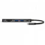 4smarts USB-C jagaja 6-&uuml;hes DeXiga: 2&times; USB-A 3.0, USB-C, HDMI, SD/MicroSD lugeja, hall