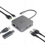 USB-C jagaja Green Cell, 6 &uuml;hendust: 3x USB 3.0, USB-C, Ethernet, HDMI 4K