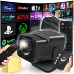 Kaasaskantav 4K LED WiFi Android projektor k&otilde;lariga ja kaugjuhtimispuldiga
