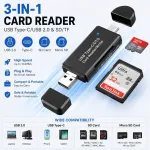 USB Type-C & USB 2.0 SD/Micro SD kaardilugeja OTG adapteriga
