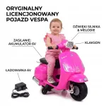 Laste t&otilde;ukeratas Vespa, roosa, 6V, alates 18 kuust, akuga