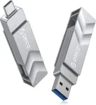 V&auml;line SSD 64GB, USB 3.2, USB-C ja USB-A, 400 MB/s