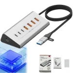 USB jaotur, 7 pesa, USB 3.2, 10 Gbps