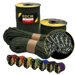 Helkuriga 4,4 mm EDCX paracord 550, roheka tooniga, 30 m