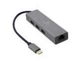 USB jagaja GEMBIRD 3 pesa v&otilde;rgukaardiga