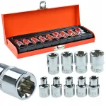 Torx padrunv&otilde;tmete komplekt E10&ndash;E24, 9 tk, metallkarp