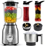 Yoer 2,4L 1800W INOX klaasmikser jahvatiga ja 2 pudeliga