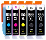 HP 655XL tindikassetid, 5 tk, sobivad DeskJet 3525/4615/5525/6525