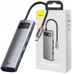 USB-C-jaotur BASEUS 5in1: 3x USB 3.0, HDMI, USB-C, alumiinium