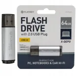 M&auml;lupulk Platinet USB 2.0 X-Depo 64GB, h&otilde;bedane alumiiniumkorpus