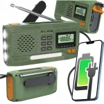 Kaasaskantav raadio p&auml;ikese- ja d&uuml;naamilise lambiga, 4500mAh powerbank