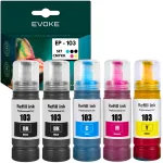 Tindikassett Epson 103, 5 tk, Ecotank L3251/L3250/L3150/L3151/L3260/L3256 printeritele