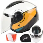 Avatud mootorrattakiiver LS2 OF616 Airflow II, valge/pruun, suurus L