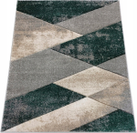 Vaip 120x170 hall, liivakarva, roheline, moodne geomeetriline