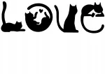 Auto kleebis &bdquo;LOVE&ldquo; kassipoegadega, 4 x 13 cm