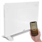 Klaasist elektriline radiaator 2000 W, valge, WiFi-ga