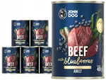 Koerakonservid BERRY LINE veiseliha ja mustikatega, 6 x 400 g, John Dog