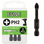 Kruvikeerajate otsikud ESSVE IMPACT PH2 50 mm, 3 tk