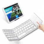 Juhtmevaba mini klaviatuur puutepuldiga, volditav, valge, 2.4GHz