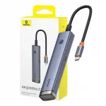 Adapter Baseus, alumiinium, USB-C / HDMI / USB, 6 pesa, 60 Hz