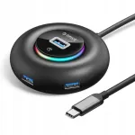 USB jagaja ORICO 4 porti, USB 3.0, RGB valgustusega, USB-C kaabli ja toiteadapteriga