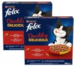 Kuivtoit kassidele FELIX Doubly Delicious veise- ja kanalihaga, 2 x 800 g
