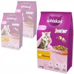 WHISKAS Junior kassitoit kanaga, 3 x 1,4 kg