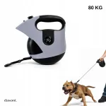 Automaatne LED koera jalutusrihm, 5 m, hall, kuni 80 kg, vastupidav ABS k&auml;epide, patareiga