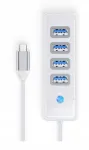 USB jagaja Orico USB-C, 4x USB-A 3.1, valge