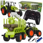 Puldiga juhitav traktor roboti k&auml;e ja haagisega, 1:24 skaala, m&auml;nguasi