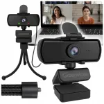 Arvuti kaamera WEBCAM 2K 1440P mikrofoni ja kokkupandava statiivi, USB-ga