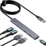 USB jagaja ACEELE, 5 pordi, v&auml;ga &otilde;huke, toitega