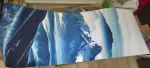 Joogamatt Yogi & Yogini Everest, 183 x 61 cm, hallikas-sinine muster