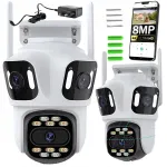 V&auml;line WiFi IP kaamera ICSEE 8MP UHD p&ouml;&ouml;rde ja suumifunktsiooniga, 3in1