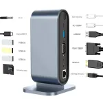 13-pordiline vertikaalne USB-C dokk