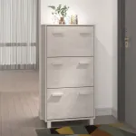Jalatsikapp HAMAR, valge, 59,5x35x117 cm, massiivne m&auml;nd