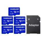 Micro SD m&auml;lukaardid 64GB, 5 tk, adapteriga, kiired