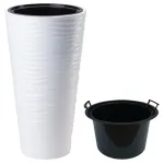Lillepott SAHARA SLIM D.30H57 3D valge sisuga