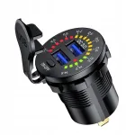 12V/24V auto USB QC laadija LED voltmeetri ja l&uuml;litiga