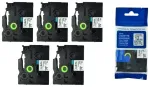 BROTHER AZE231 kleepuv teip, 12 mm, valge, 8 m, 5 tk.
