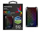 Adata SE900G 512GB v&auml;line SSD ketas, RGB valgustus, USB-C, &uuml;hilduv XBOX ja PS5-ga