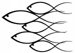 Taustata auto kleebis SHOAL FISH kalastajale, 18 x 25,3 cm
