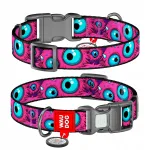 Monster's Eye mustriga nailonist koera kaelarihm XL, 37-58 cm, 25 mm