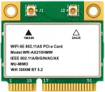 Sisemine v&otilde;rgukaart Intel Wifi AX210, 5374 Mb/s, Bluetooth 5.2