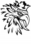 Kleebis autole v&otilde;i mootorrattale EAGLE IN CROWN, 18 x 15,7 cm, taustata