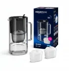 Vee filtreerimise kann AQUAPHOR Glass Black kahe Maxfor+ MG kassettidega