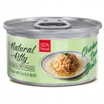 Natural Kitty m&auml;rg kassitoit kana ja pardiga puljongis, 80 g