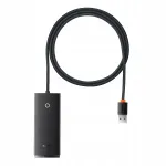 USB jagaja Baseus Lite Series, 1x USB-A kuni 4x USB-A 3.0, 5 Gb/s, must
